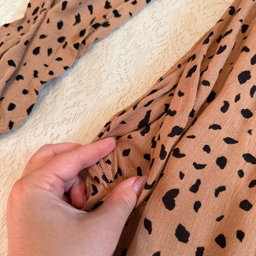 NWT Kaileigh stitch fix v-neck long sleeve tan maxi dress - Picture 8 of 9